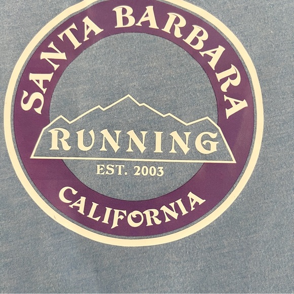 Santa Barbara Running Co. Tee workout tee t-shirt California blue purple Medium - Picture 3 of 9